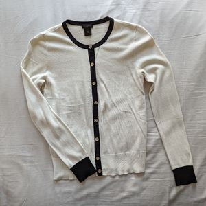 Ann Taylor white & black cardigan